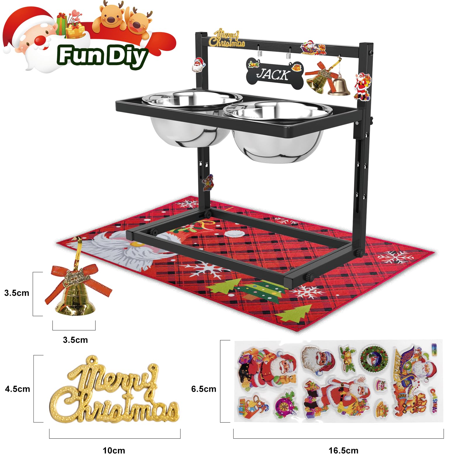 SHAINFUN Christmas elevated feeder stand height adjustment feature enabling tailored feeding position