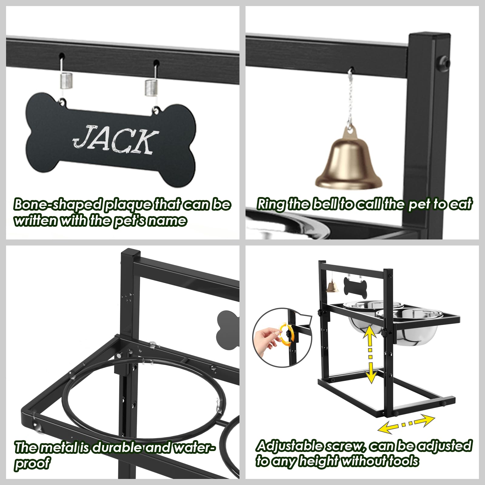 SHAINFUN Christmas elevated feeder stand with mat to keep meals tidy