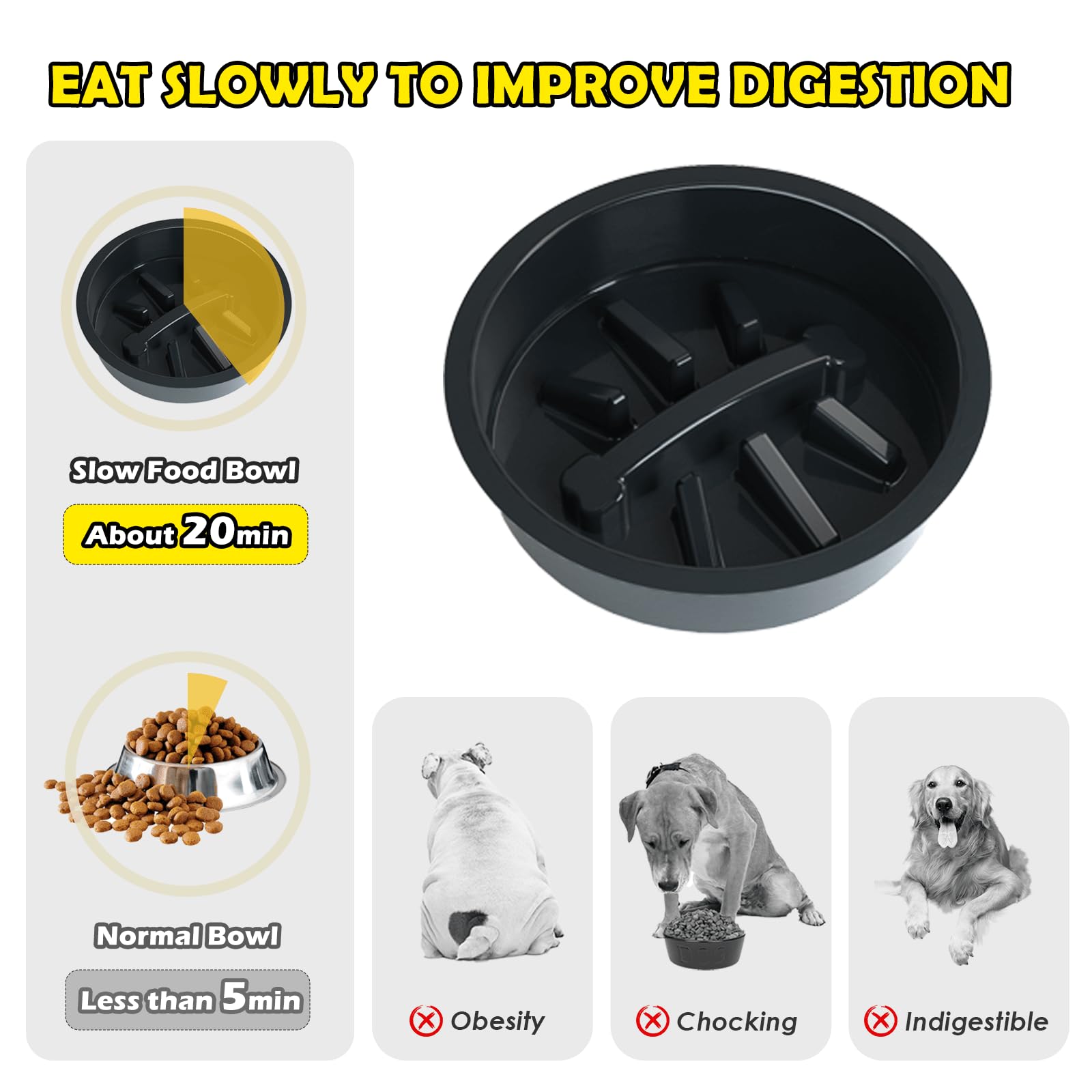 SHAINFUN elevated dog bowls anti-slip feet ensure steady dining on any surface.