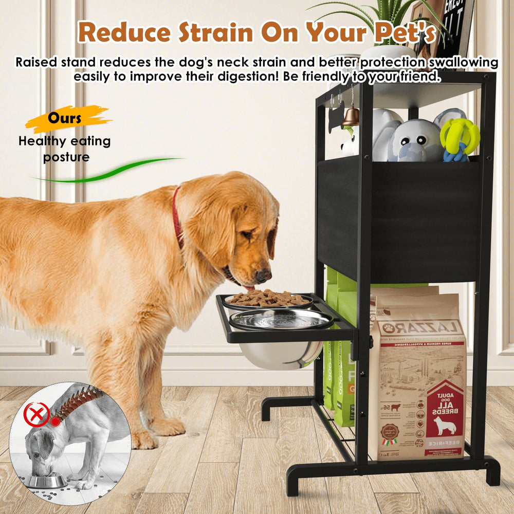 SHAINFUN height-adjustable dog bowl shows smooth rising capability for growing pets