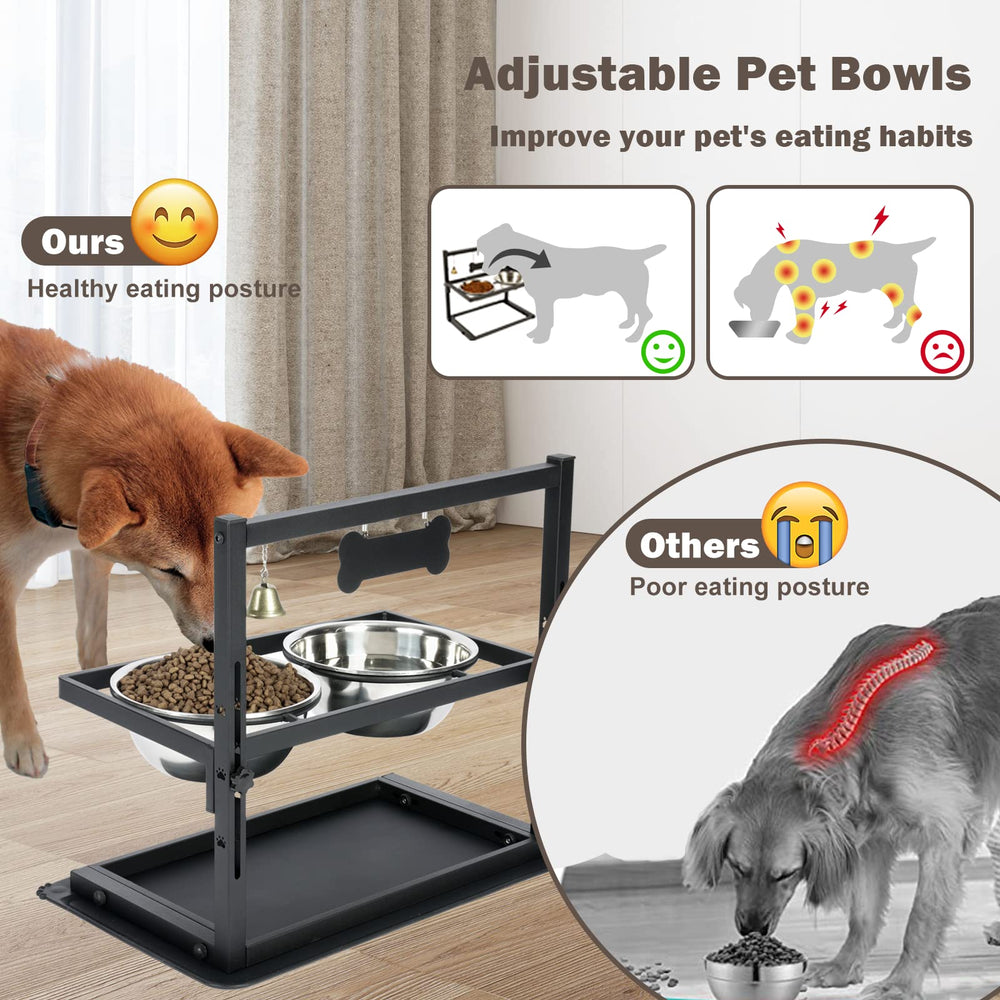 SHAINFUN adjustable non-slip stand keeps bowls steady during meals
