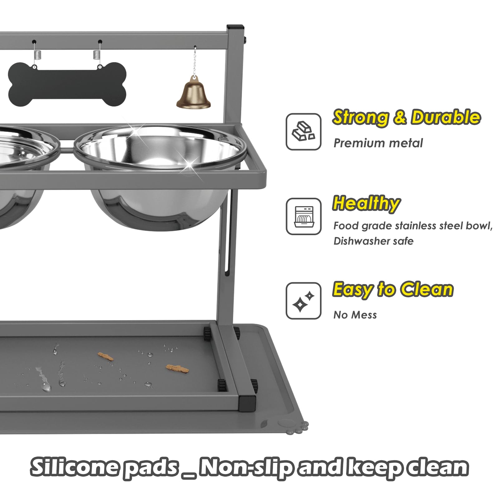 SHAINFUN silicone feeding mat helps prevent spills and floor mess.