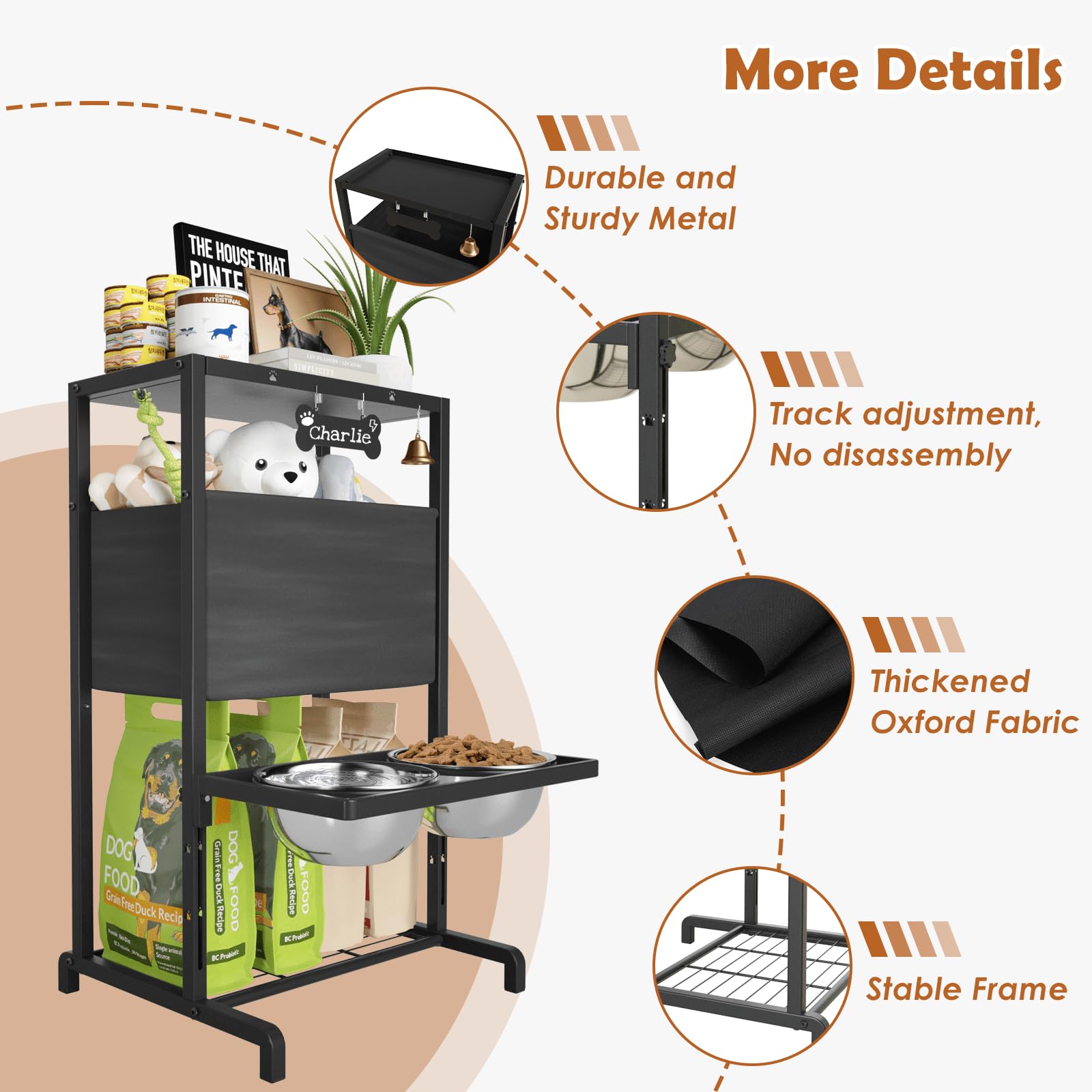 SHAINFUN storage organizer and toy basket keeps treats, leashes and toys tidy