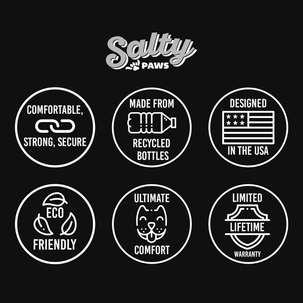 Shaka's Salty Paws medium-14-20-inch collar suits medium breeds for daily walks.
