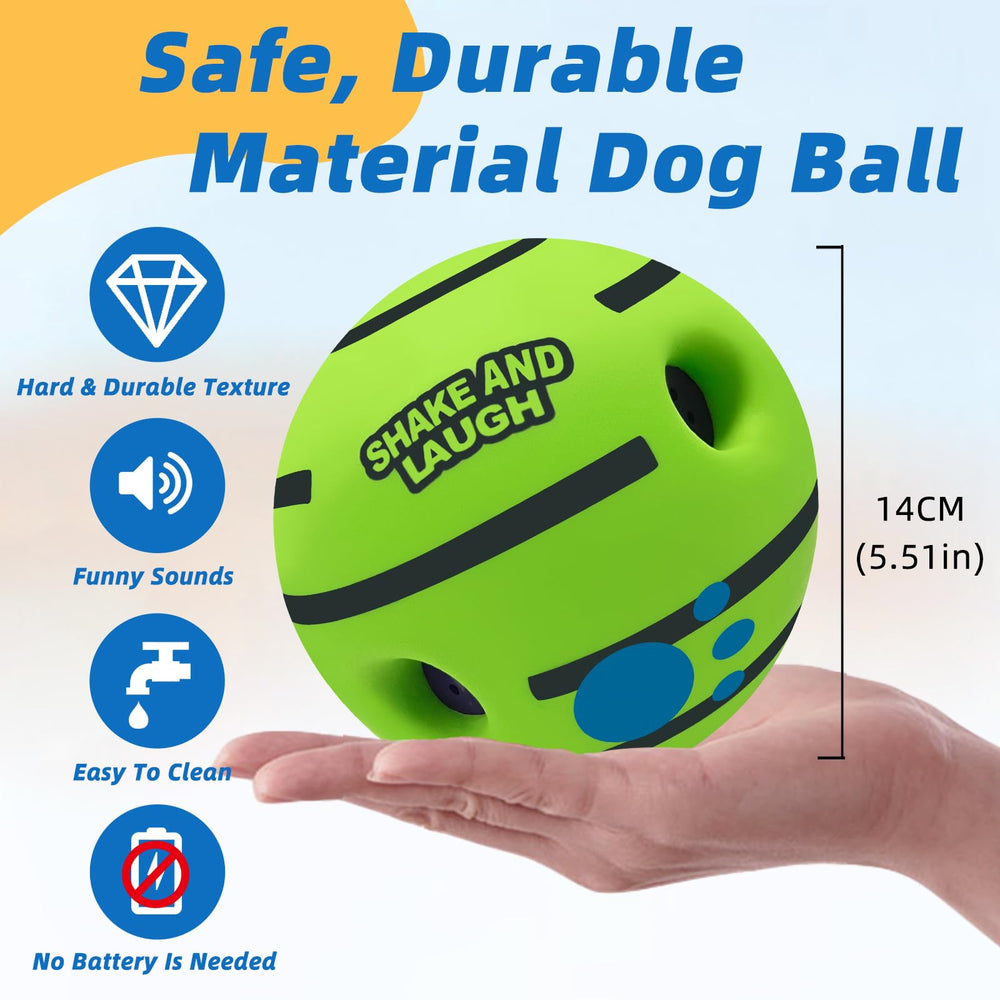 SHAKE AND LAUGH dog ball non-toxic durable PVC for safe play