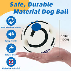 SHAKE AND LAUGH glow ball available in five sizes for most dogs