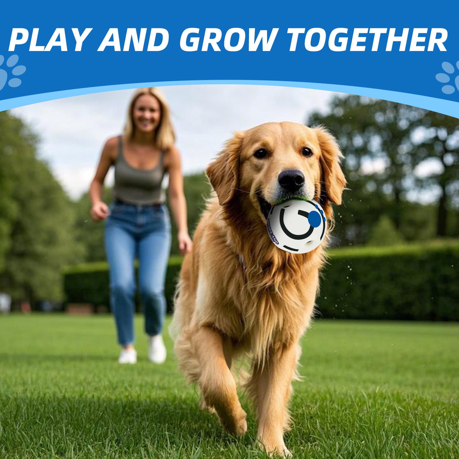 SHAKE AND LAUGH glow-dog-ball-xl rolling-sound feature adds interactive gibbering fun.