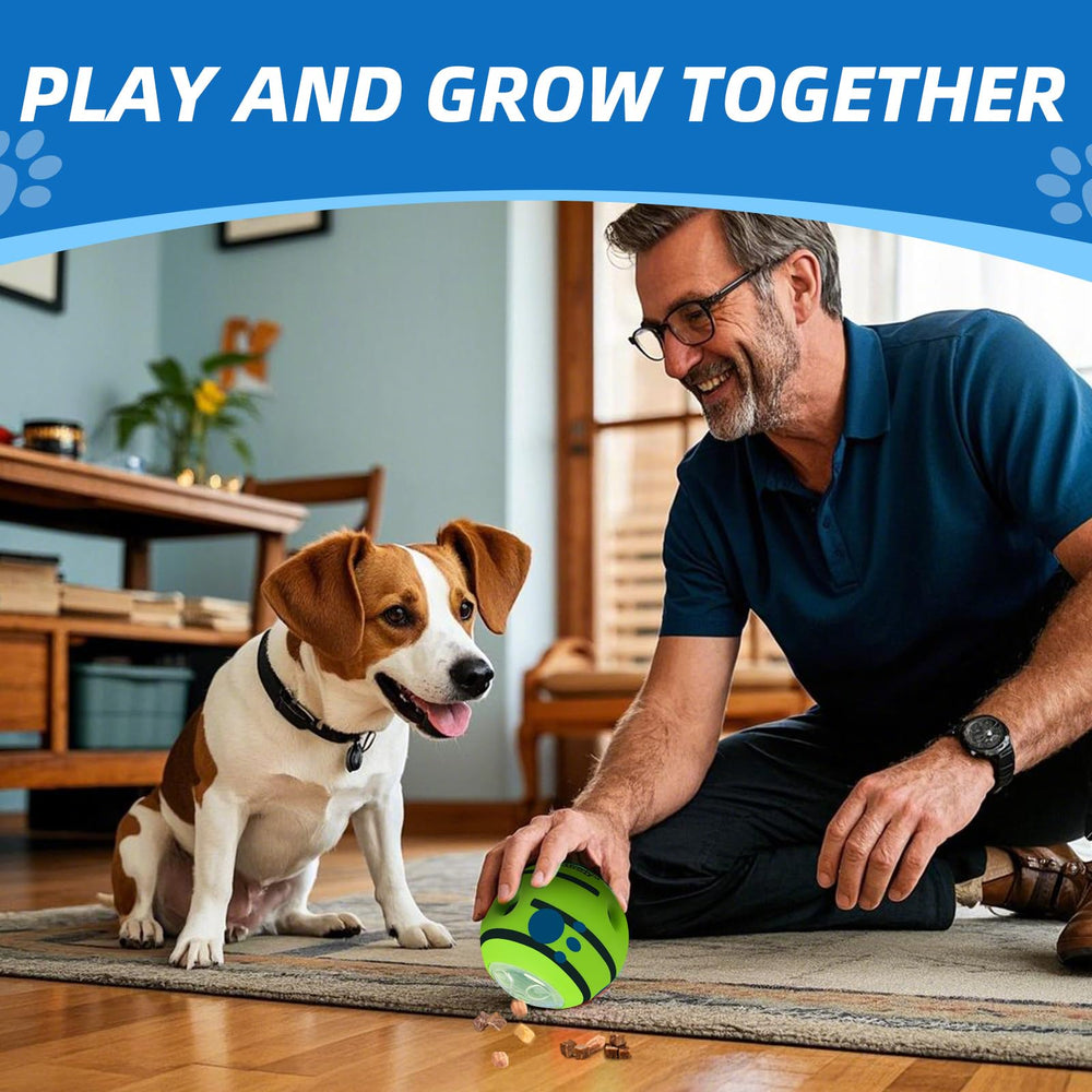 SHAKE AND LAUGH interactive ball xl-size offers durable chew-resistant play for larger dogs.