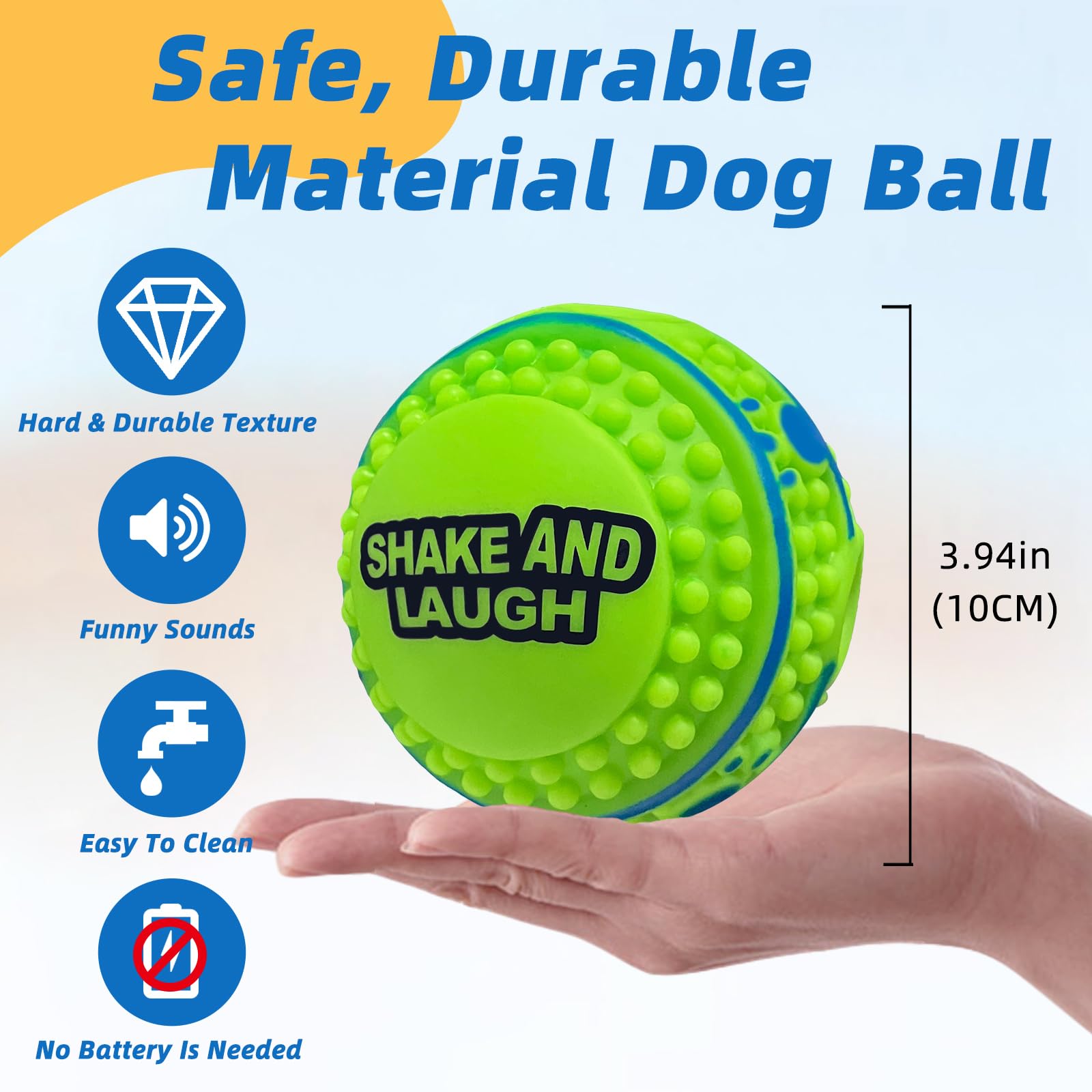 SHAKE AND LAUGH spiky ball depressed clutch-pocket aids fast pickup after throws.