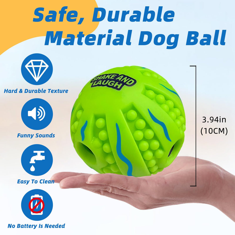 SHAKE AND LAUGH spiky-ball depressed-surface demonstrates clutch pocket for quick grab.