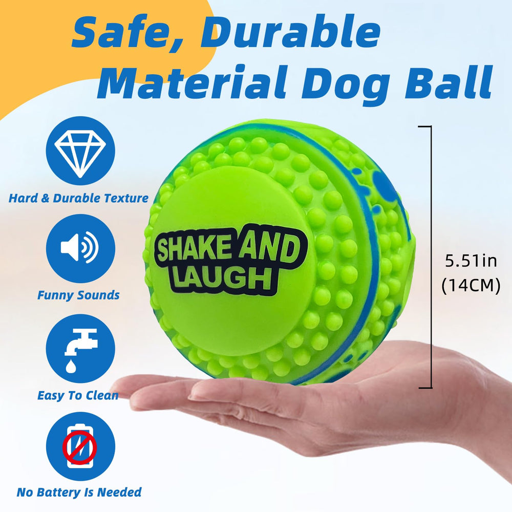 Shake and Laugh spiky-ball-xl durable-pvc construction highlights long-lasting chewing sessions.