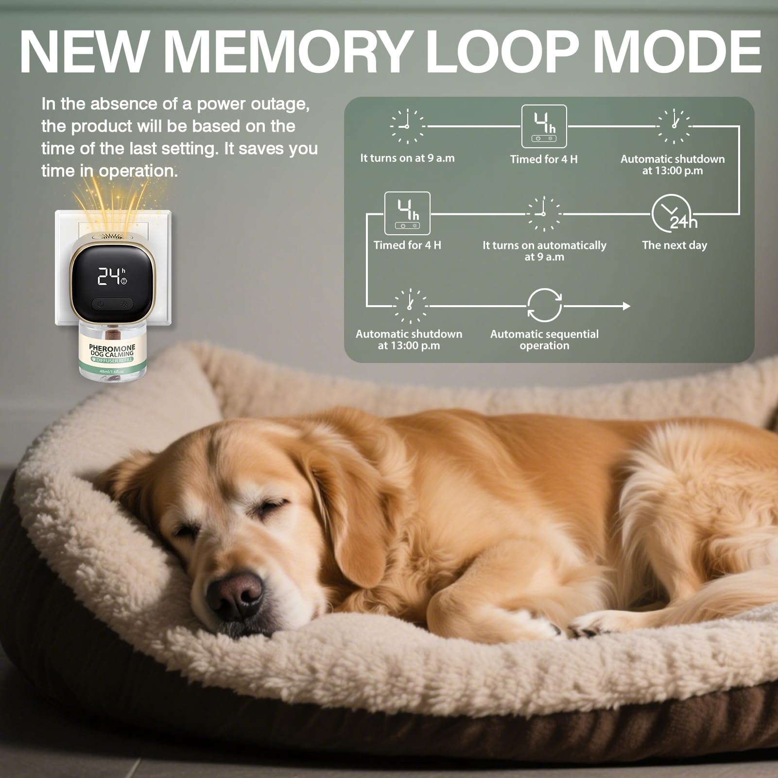SHANDR dog calming diffuser plug-in reduces anxiety in pets.
