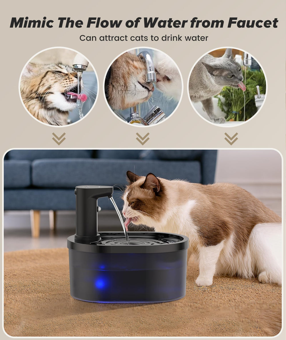 Shandus wireless cat water fountain easy disassembly for quick cleaning