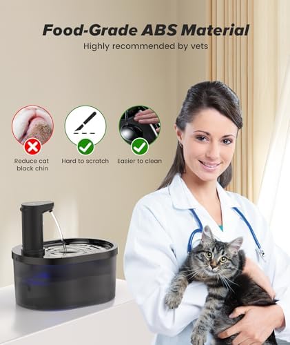 Shandus wireless cat water fountain water level reminder soft light signal