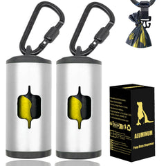 SHAOUMAN metal dog poop bag holder silver—secure lid-closure for reliable walks.