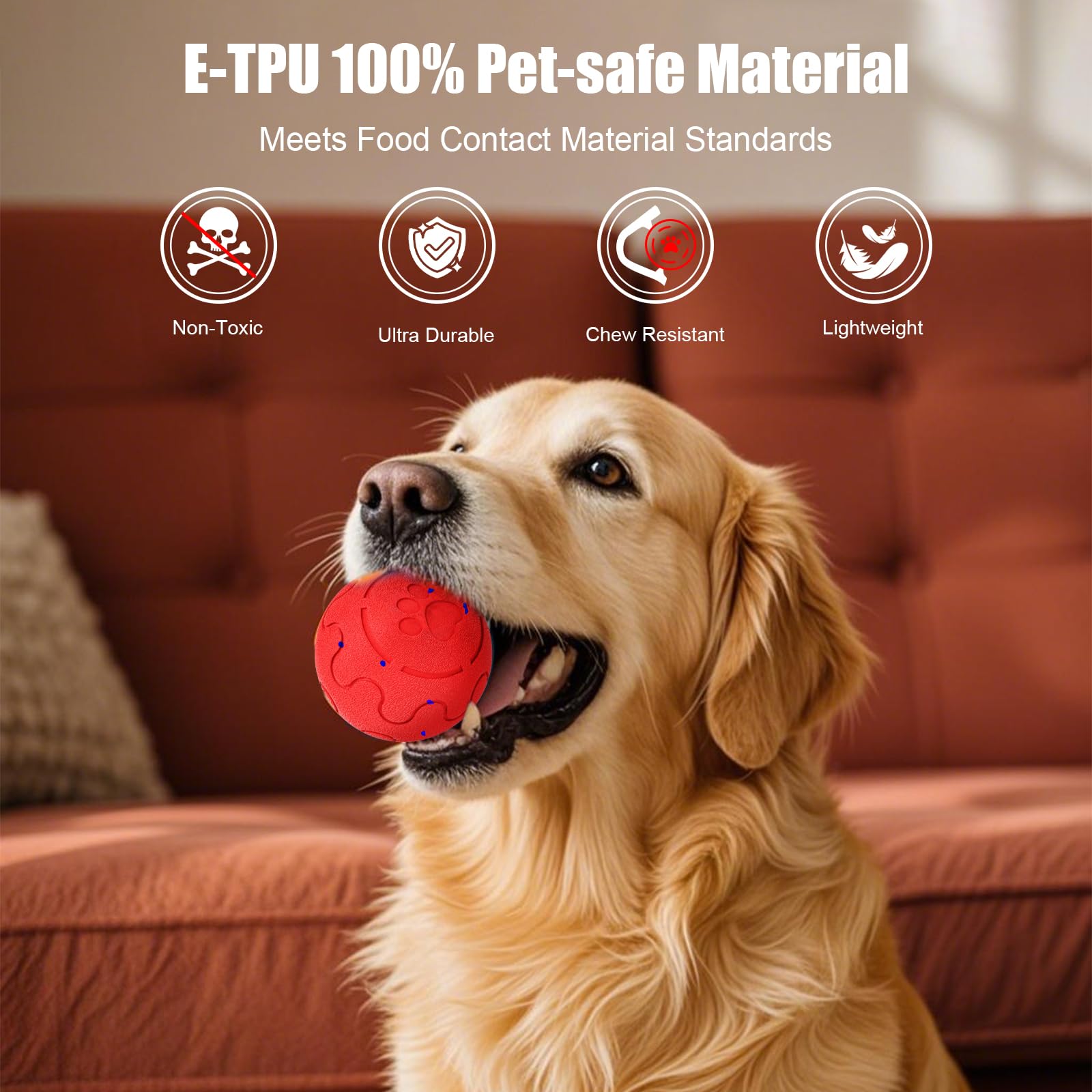 Shapana interactive dog ball Gentle Mode navigation supports calm, self-directed play.