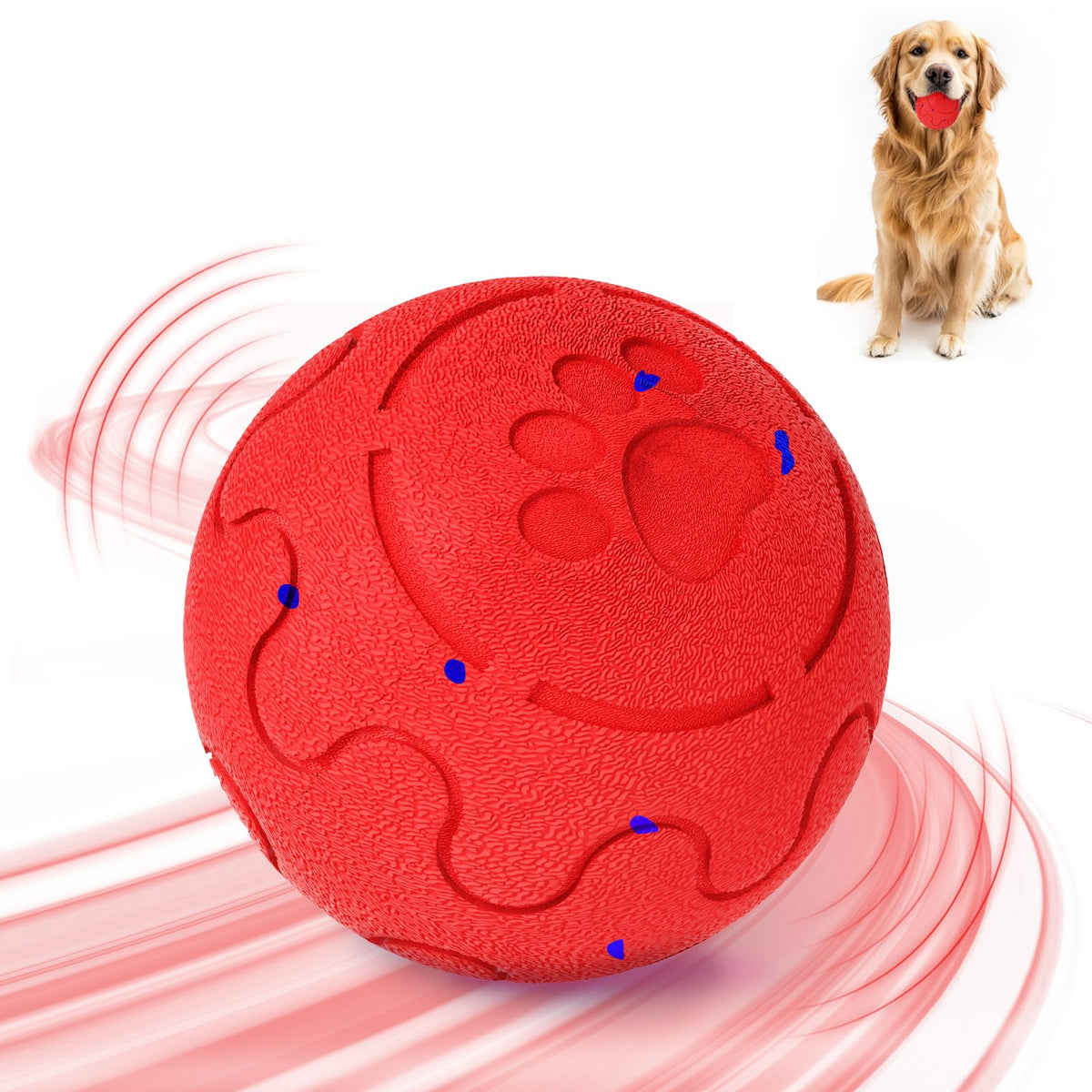 Shapana interactive dog ball, 32mm diameter, promotes active play for medium and large dogs.