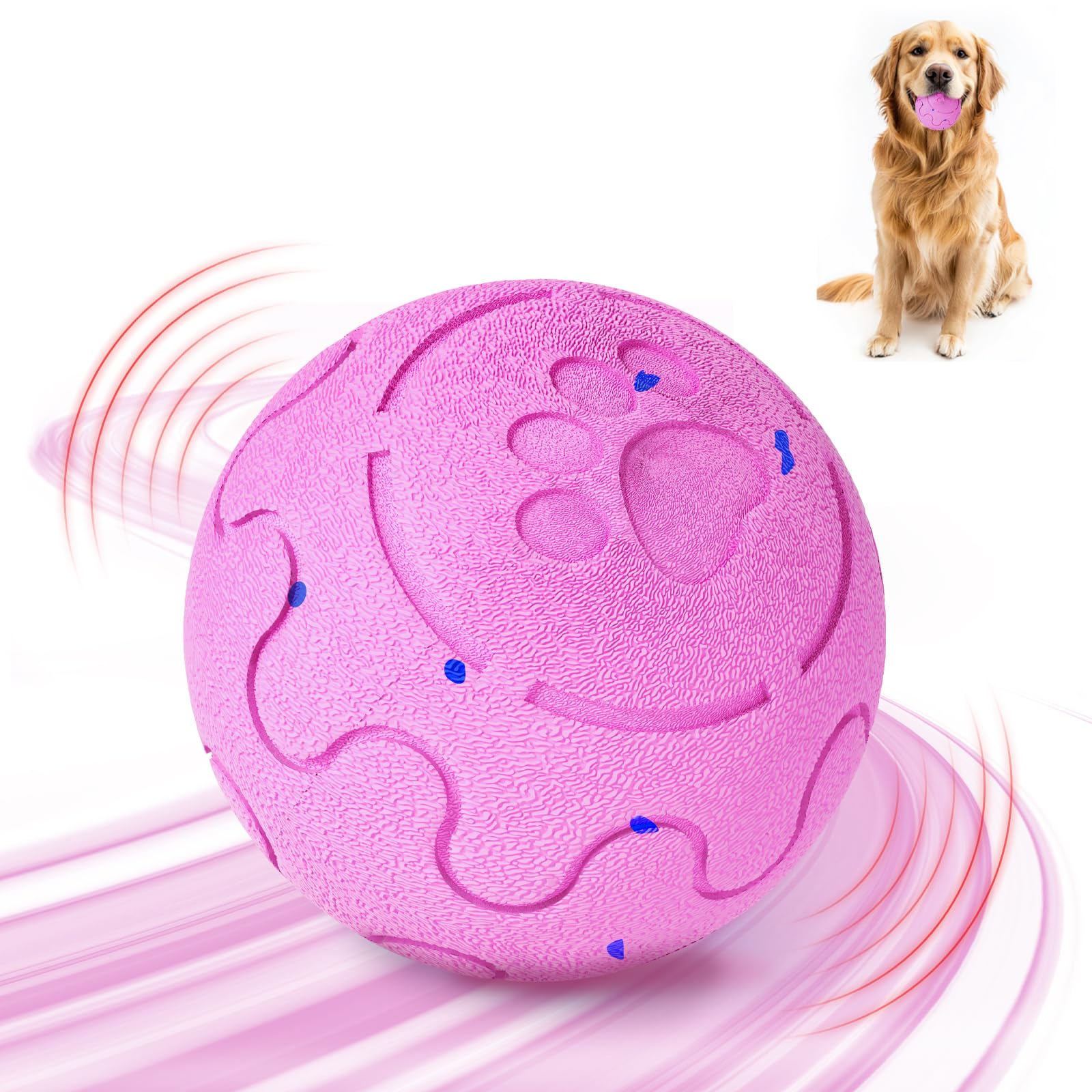 Shapana Interactive Dog Ball shows durable E-TPU build for tough chewers and safe play.
