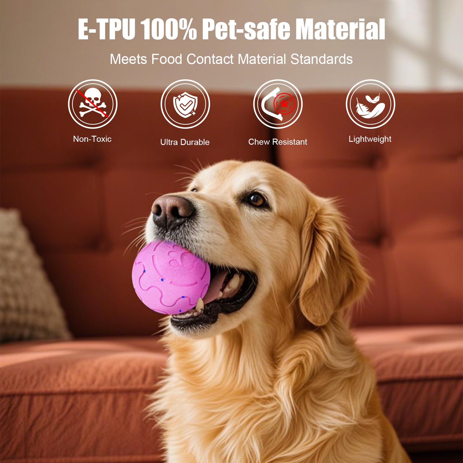 Shapana Interactive Dog Ball in USB-C charging for quick, convenient power.