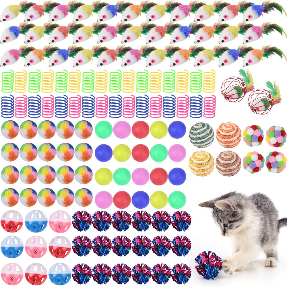 Shappy cat toys bulk pack colorful variety for indoor play and exercise.