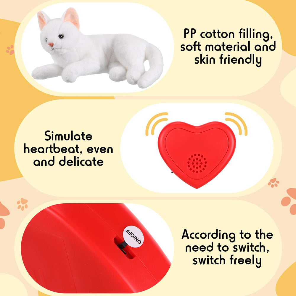 Shappy cat calming doll in soft white fabric for comforting naps.