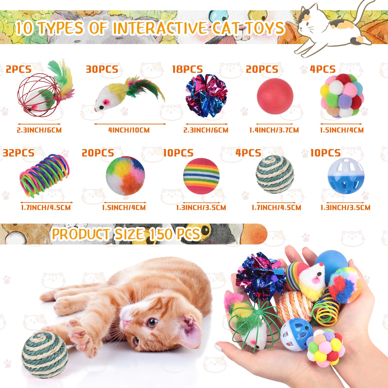 Shappy spring toys colorful small springs stimulate chase and pounce.