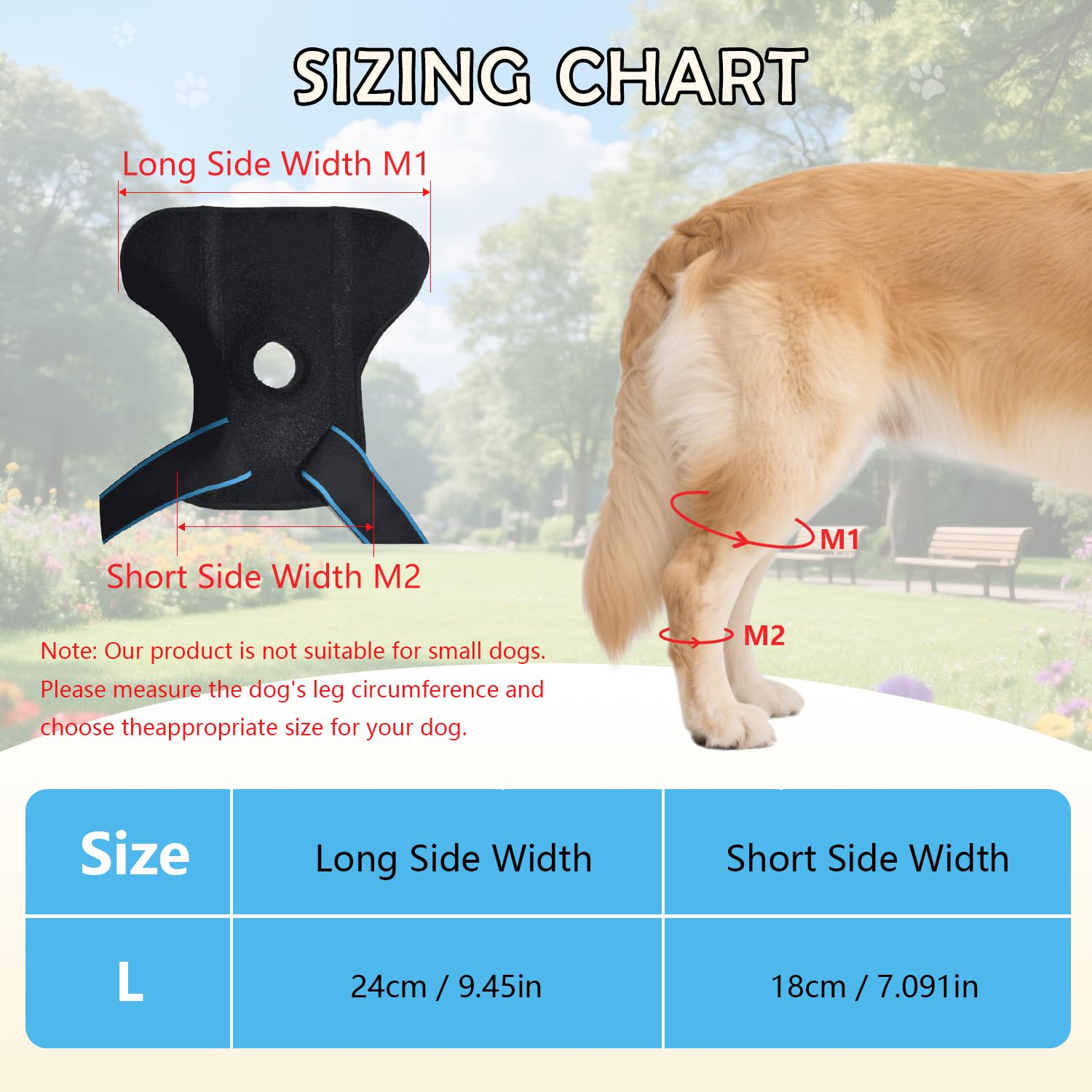 SHARKBEEPOWER dog knee brace adjustable Velcro straps secure a snug, non-slip fit.