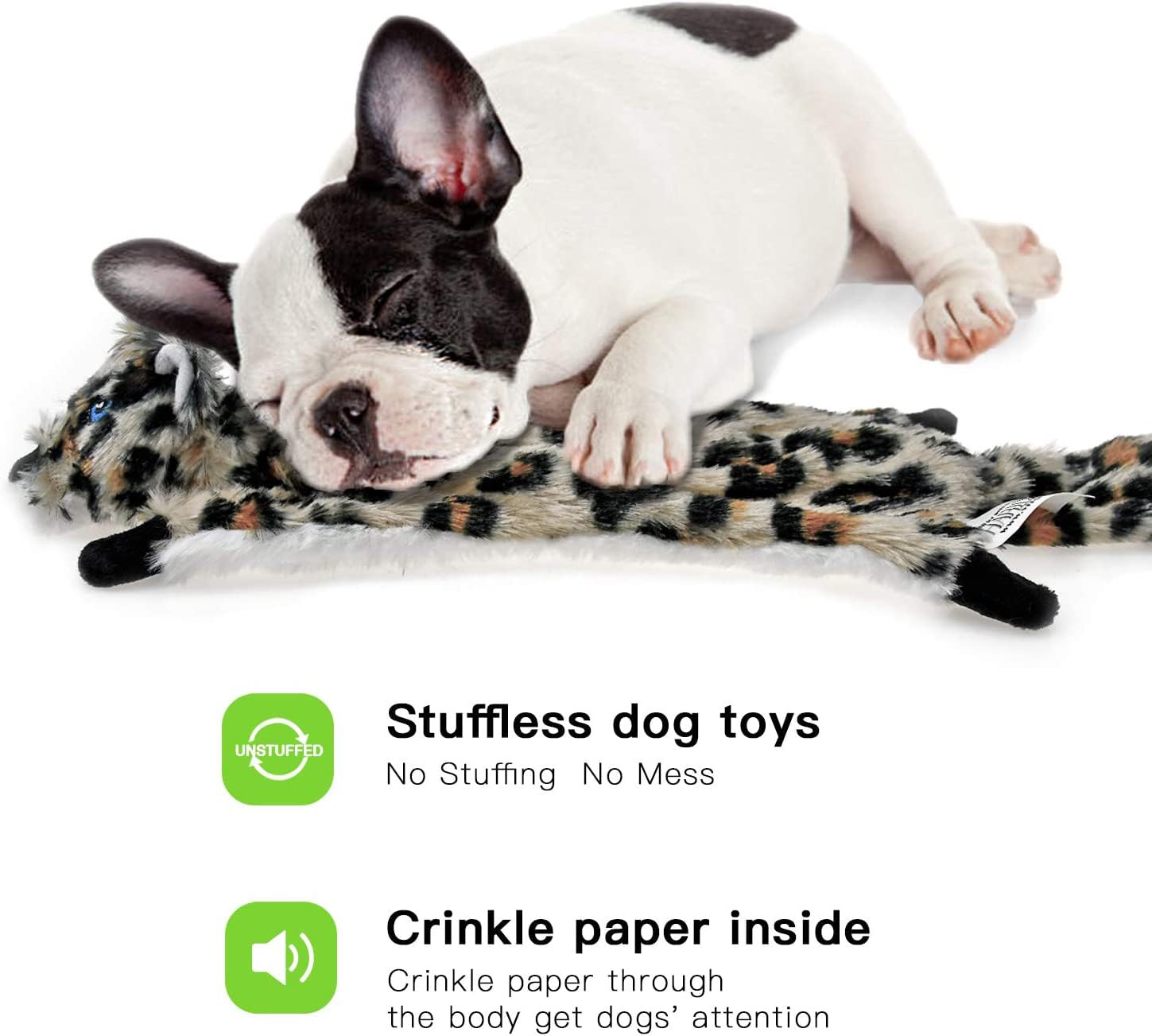 SHARLOVY cow dog toy with crinkle noise for active chewing and social play
