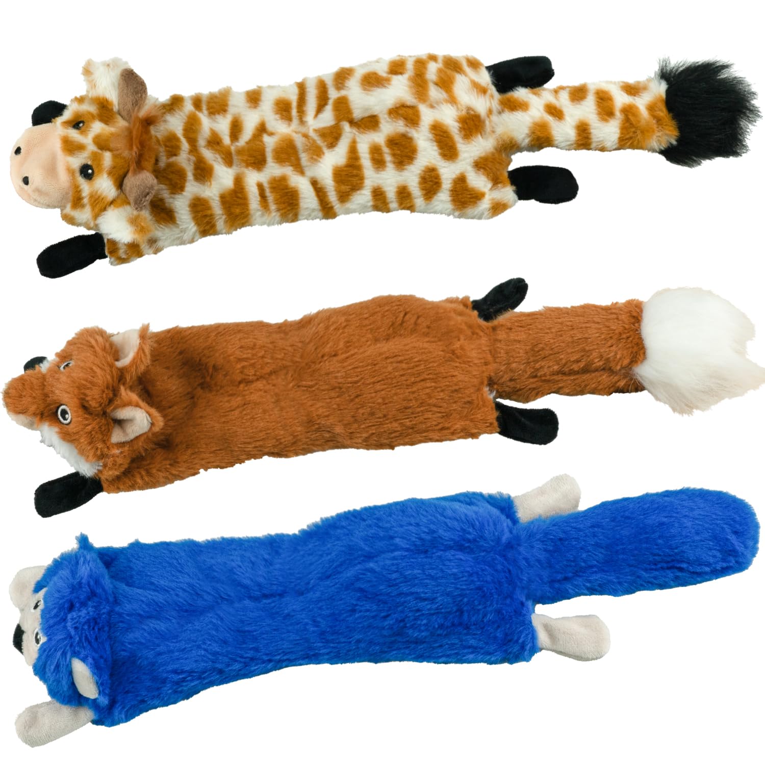 SHARLOVY dog squeaky toys no stuffing 3-pack with crinkle sounds for engaging, mess-free play