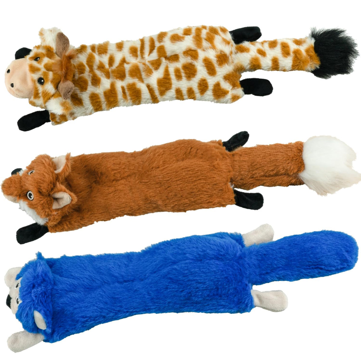 SHARLOVY dog squeaky toys no stuffing 3-pack with crinkle sounds for engaging, mess-free play