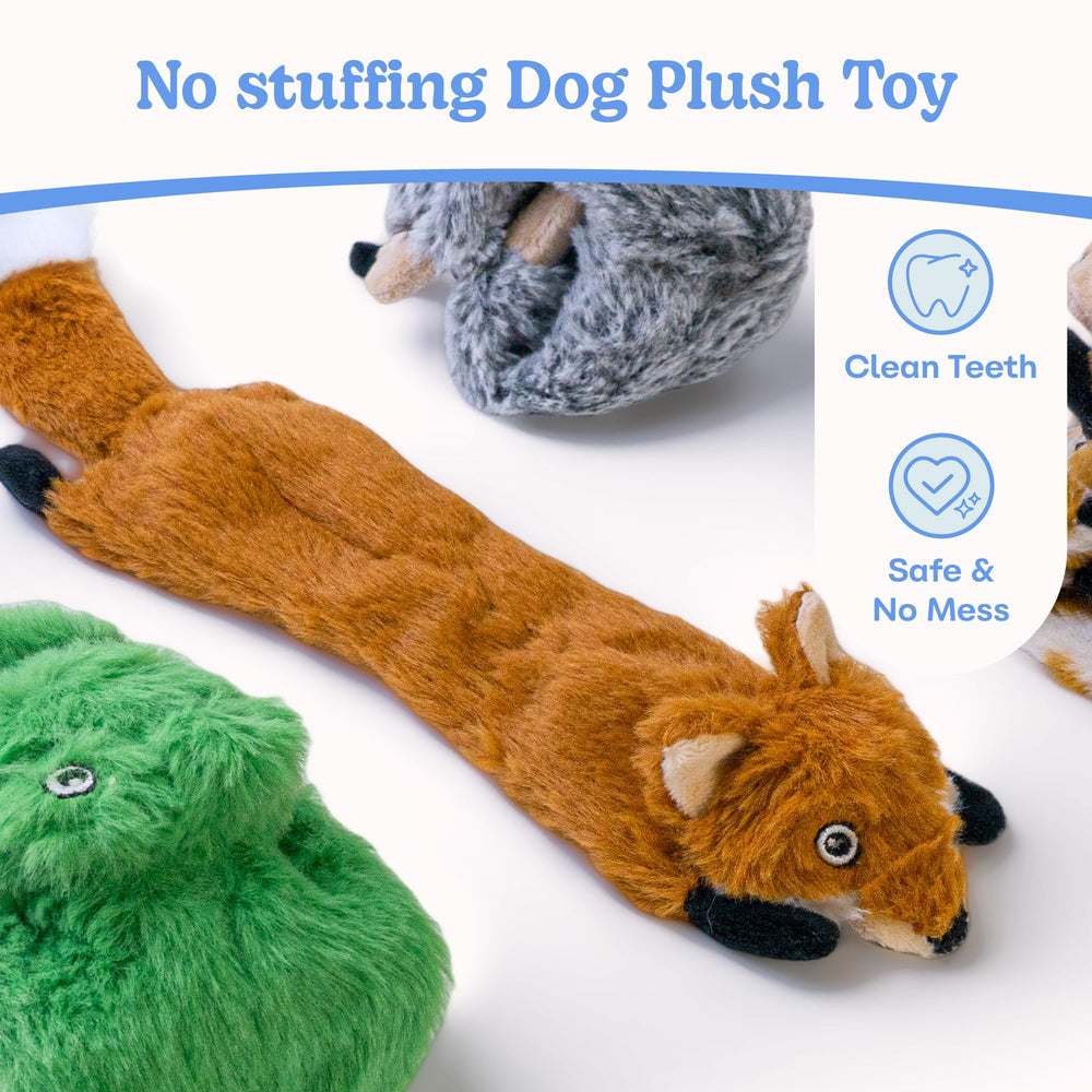 SHARLOVY dog toy collection featuring fox, crocodile, and giraffe shapes for engaging play.