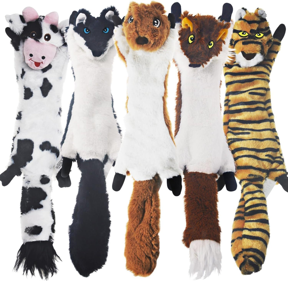 SHARLOVY no-stuffing plush dog toy highlights crinkle sound for endless entertainment.