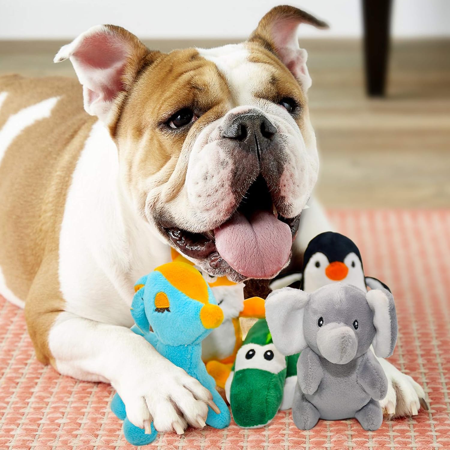 SHARLOVY dog toy penguin with squeaker for crate-friendly play sessions