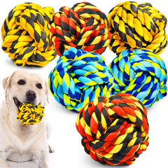 SHARLOVY rope ball toy for aggressive chewers—durable cotton rope for lasting play.