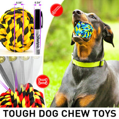 SHARLOVY dog toy rope ball—great for teething and fetch in large breeds.