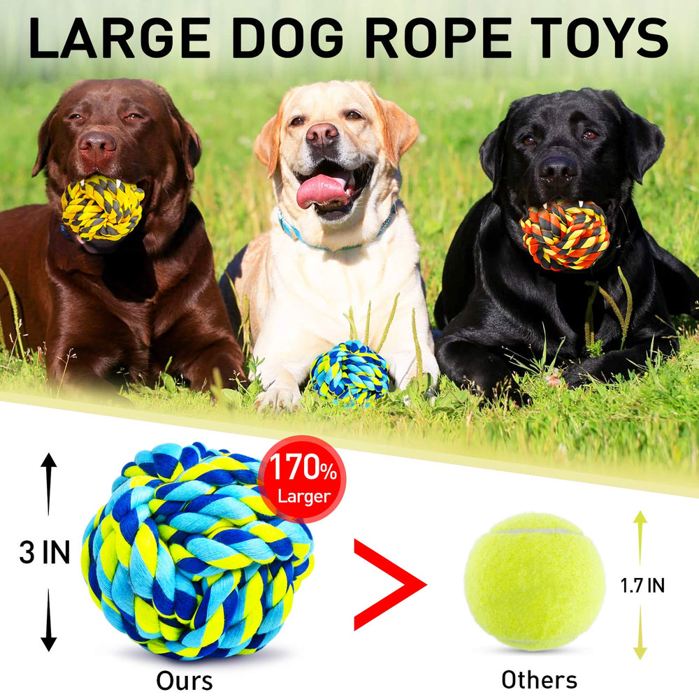 SHARLOVY heavy-duty rope ball—no plastic pieces for safer chewing.