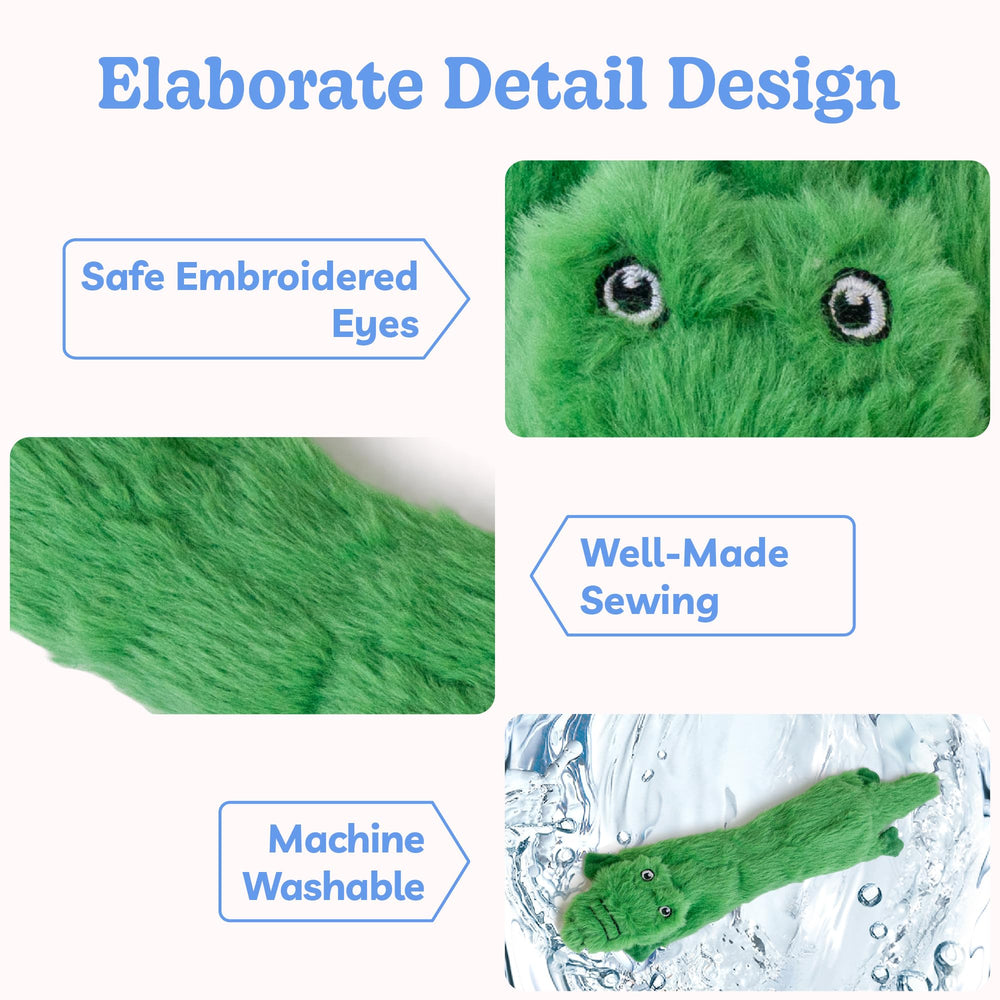 SHARLOVY embroidered-eyes no-stuffing toy prioritizes safe chewing during play.
