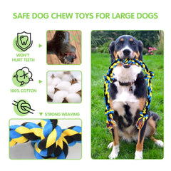 SHARLOVY five-knots cotton rope toy offers durable textures for long chew sessions