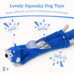 Sharlovy large-breed plush dog toy provides cuddly comfort and safe teething relief.