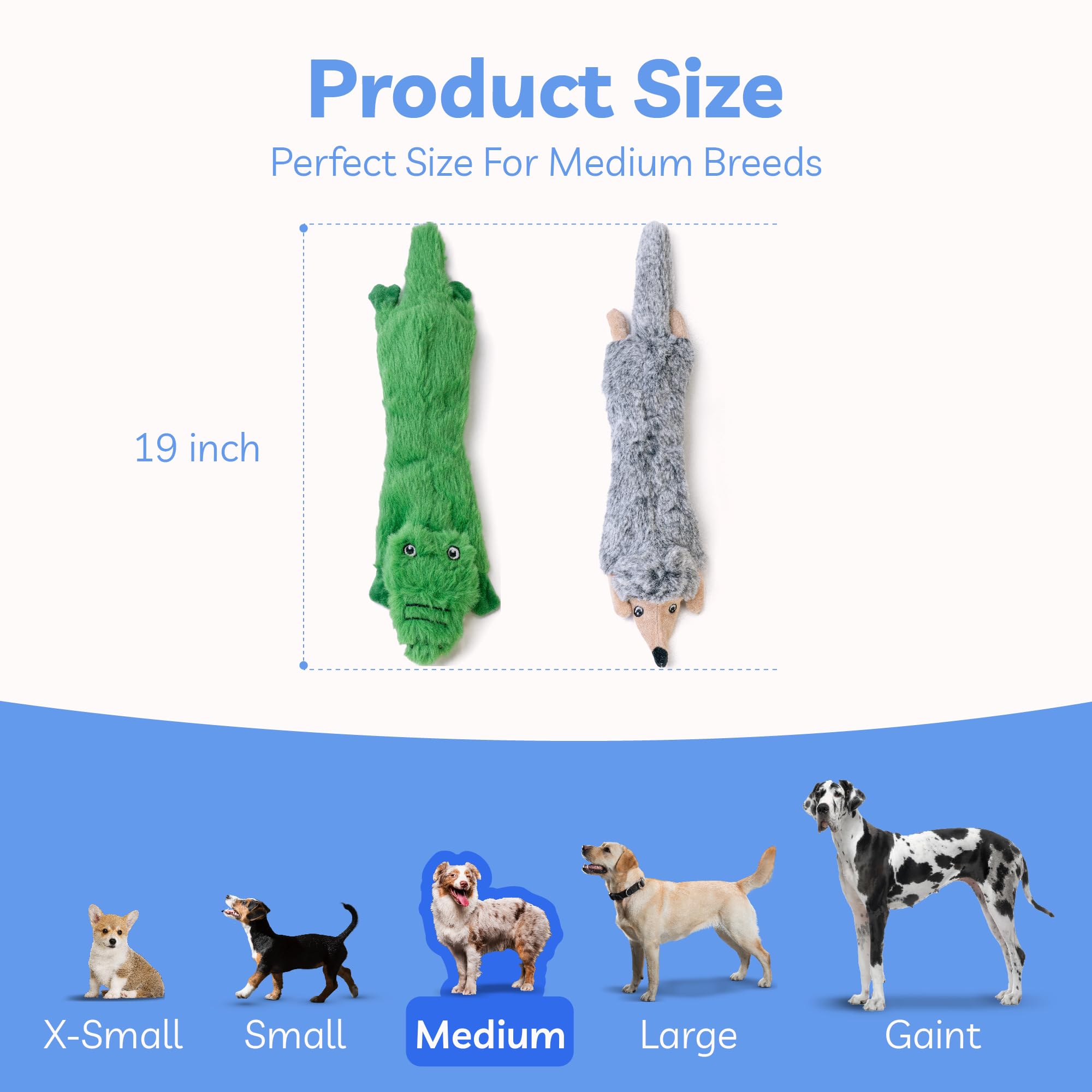 SHARLOVY large-dog squeaky toy duo - multiple sizes fit growing dogs.