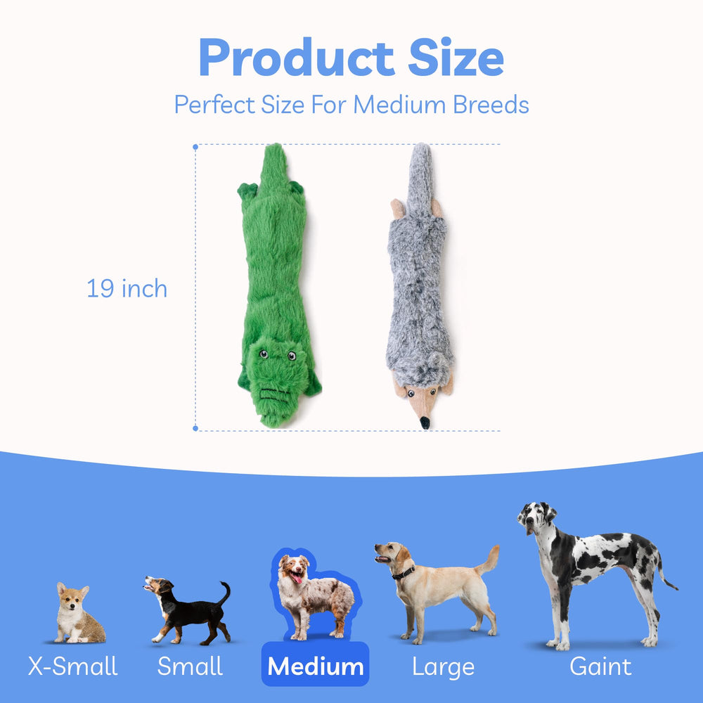 SHARLOVY large-dog squeaky toy duo - multiple sizes fit growing dogs.