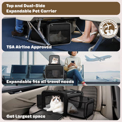 SHARLOVY cat carrier showing mesh ventilation panels for airflow.