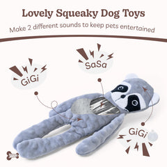 SHARLOVY No Stuffing Dog Toy Hippo soft texture supports teething-friendly play