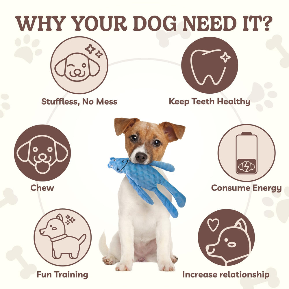 SHARLOVY No Stuffing Dog Toy Pack five-toy set for varied play