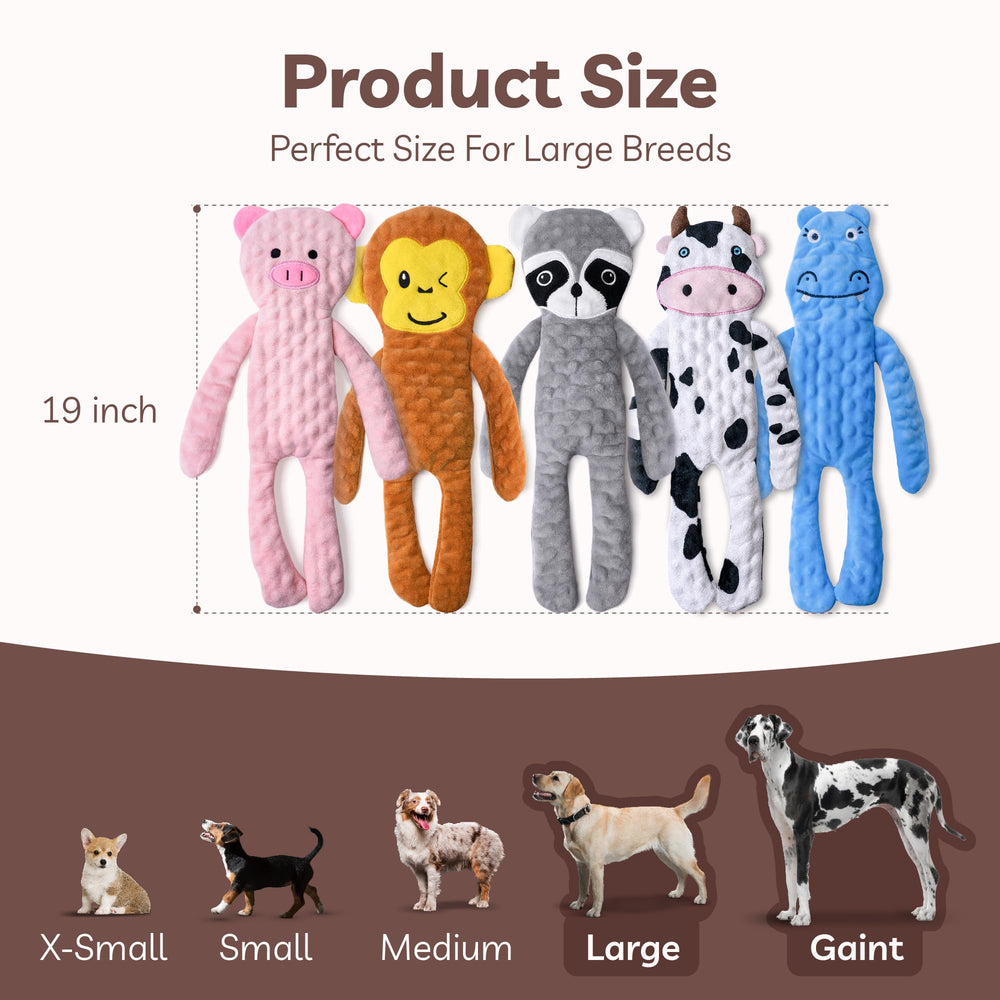 SHARLOVY No Stuffing Dog Toy Raccoon dual sounds boost focus during play