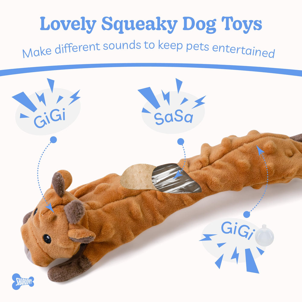 SHARLOVY no-stuffing dog toy for mess-free play and safer chewing