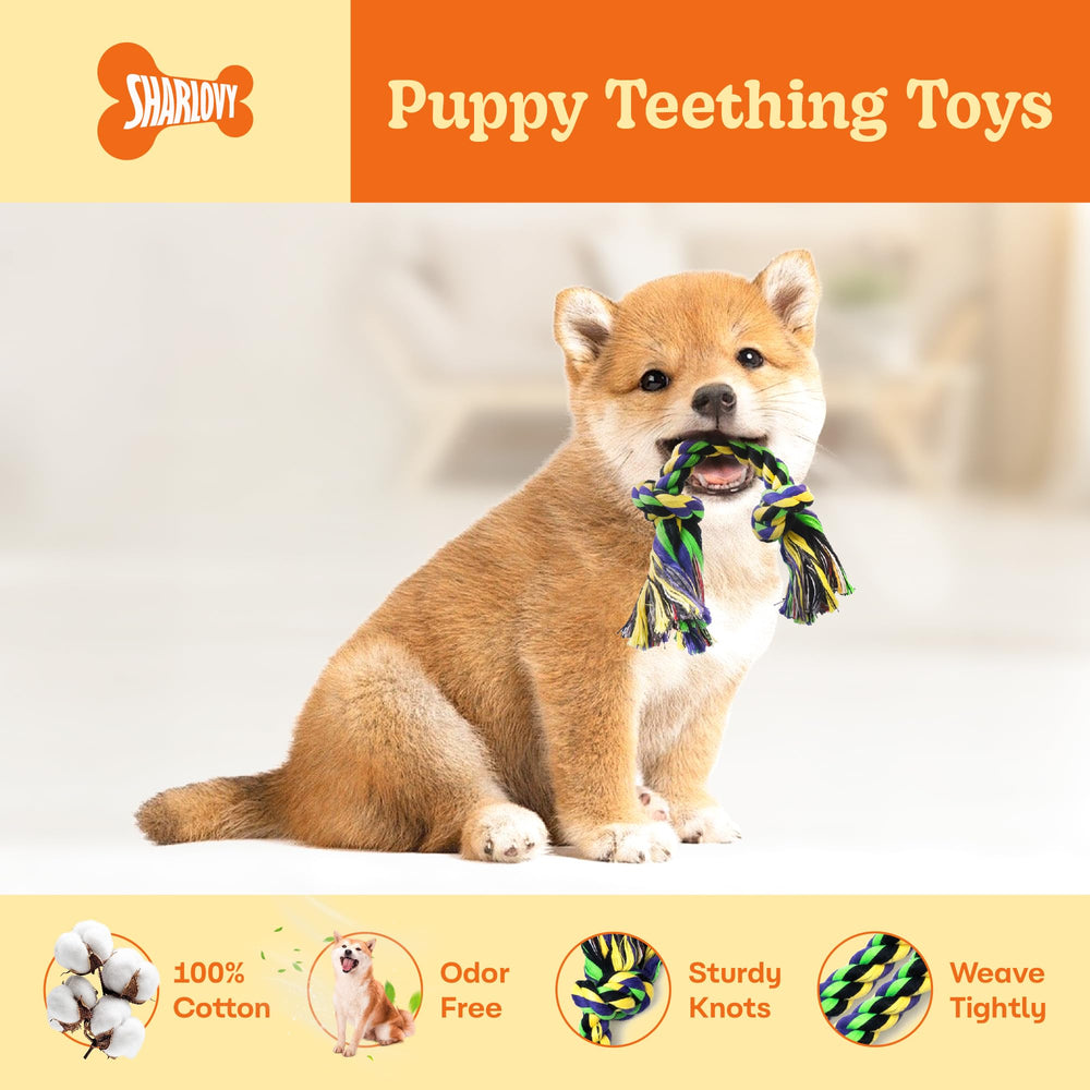 Sharlovy rope ball teething toy - fetch and tug