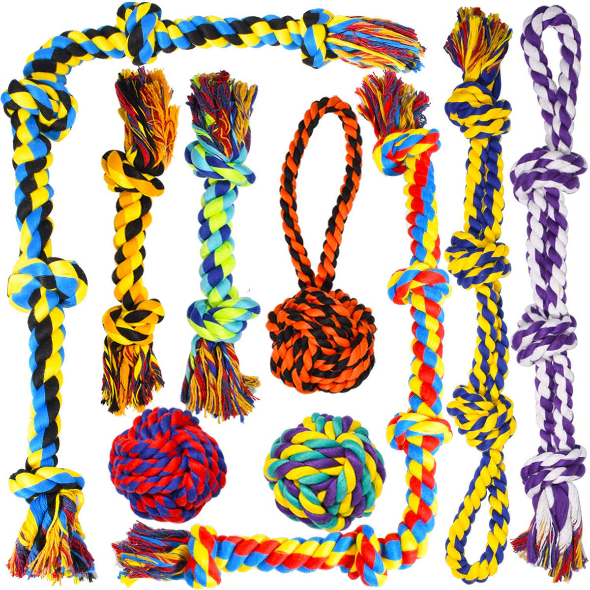 SHARLOVY round rope ball toy for dogs supports interactive play and gentle teeth cleaning