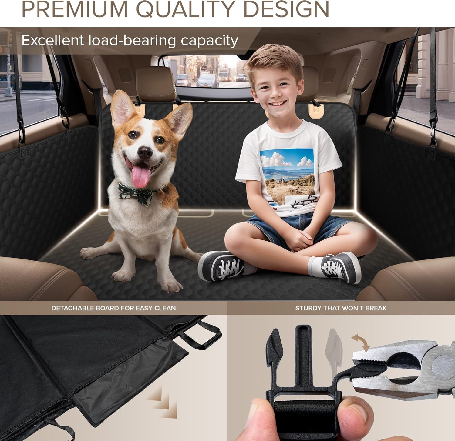 SHARLOVY scratch-resistant, heavy-duty seat cover protects doors from wear