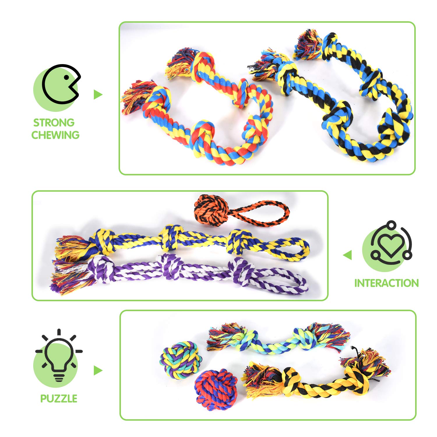 SHARLOVY teething cotton rope toy helps soothe puppies and tooth care